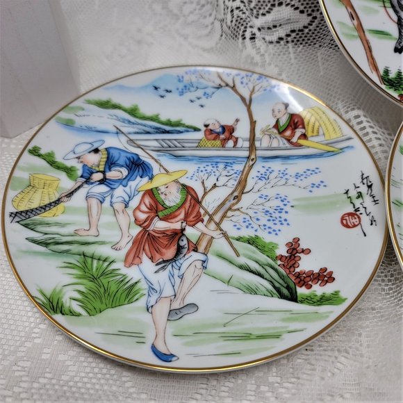 Oriental Style Collector plates by Dorothy Logan Studios - Picture 3 of 10